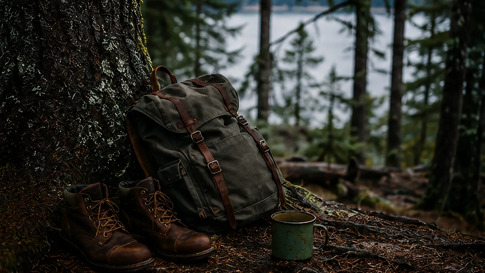 A camp set up in the forest
